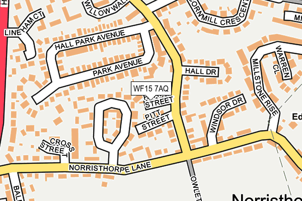WF15 7AQ map - OS OpenMap – Local (Ordnance Survey)