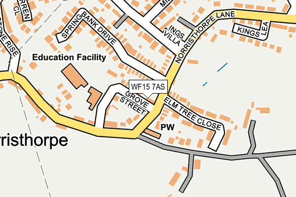 WF15 7AS map - OS OpenMap – Local (Ordnance Survey)