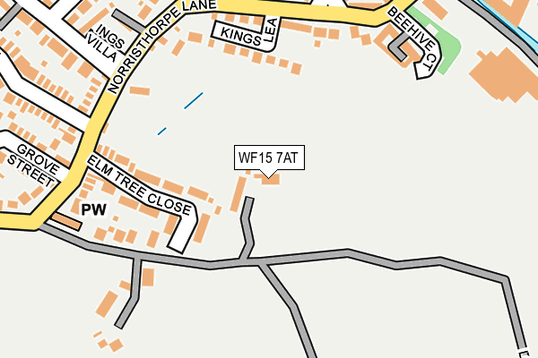 WF15 7AT map - OS OpenMap – Local (Ordnance Survey)