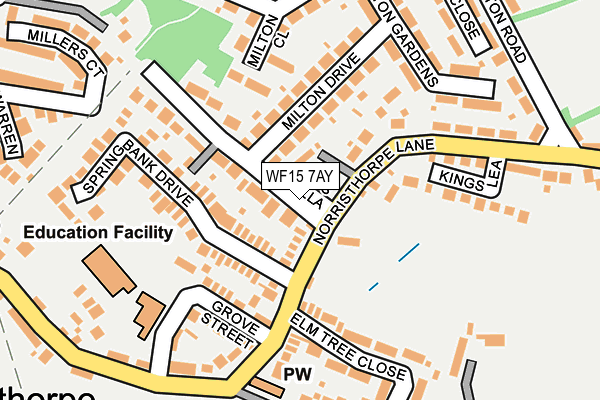 WF15 7AY map - OS OpenMap – Local (Ordnance Survey)