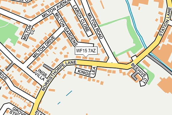 WF15 7AZ map - OS OpenMap – Local (Ordnance Survey)