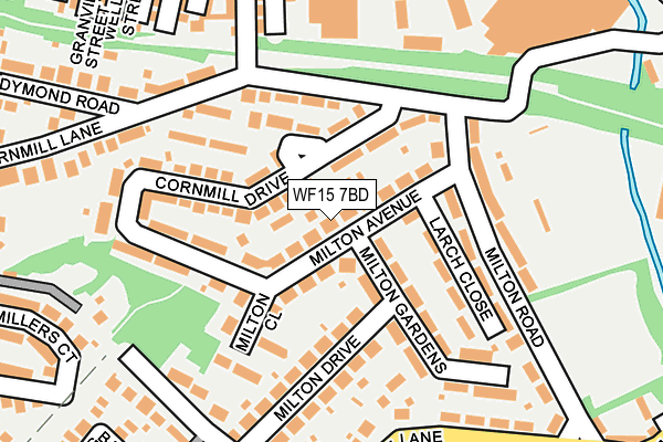 WF15 7BD map - OS OpenMap – Local (Ordnance Survey)