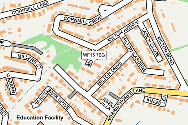 WF15 7BG map - OS OpenMap – Local (Ordnance Survey)