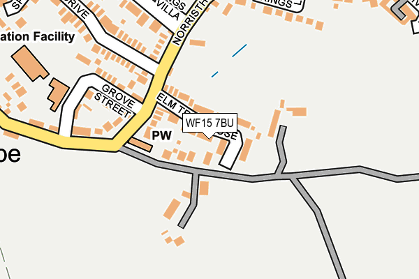 WF15 7BU map - OS OpenMap – Local (Ordnance Survey)