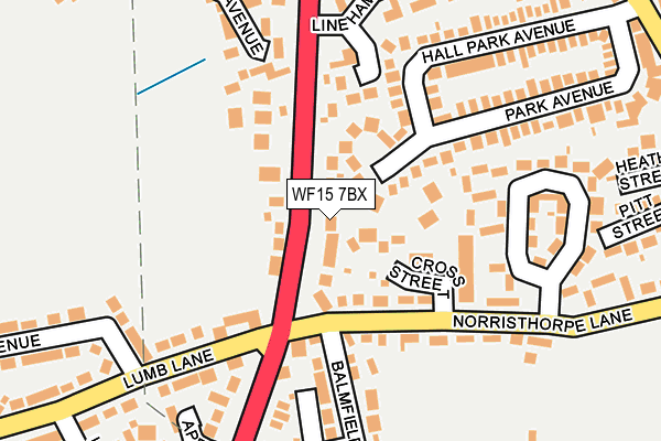 WF15 7BX map - OS OpenMap – Local (Ordnance Survey)