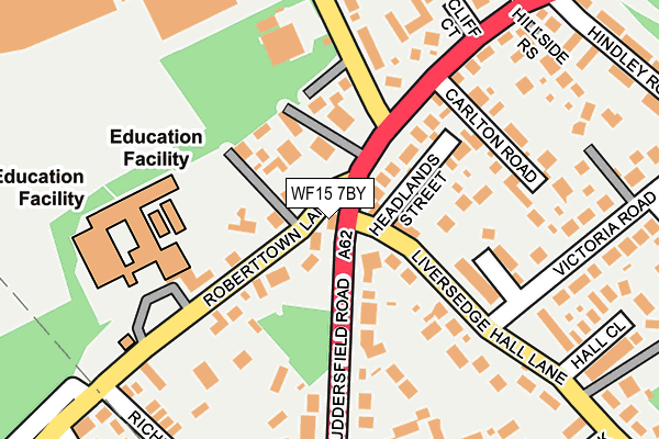 WF15 7BY map - OS OpenMap – Local (Ordnance Survey)