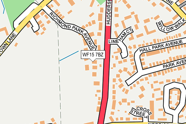 WF15 7BZ map - OS OpenMap – Local (Ordnance Survey)