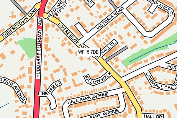 WF15 7DB map - OS OpenMap – Local (Ordnance Survey)