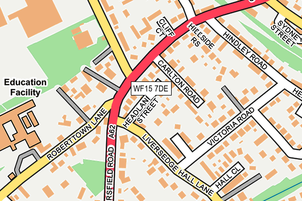 WF15 7DE map - OS OpenMap – Local (Ordnance Survey)