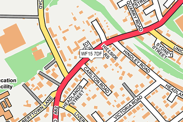 WF15 7DF map - OS OpenMap – Local (Ordnance Survey)