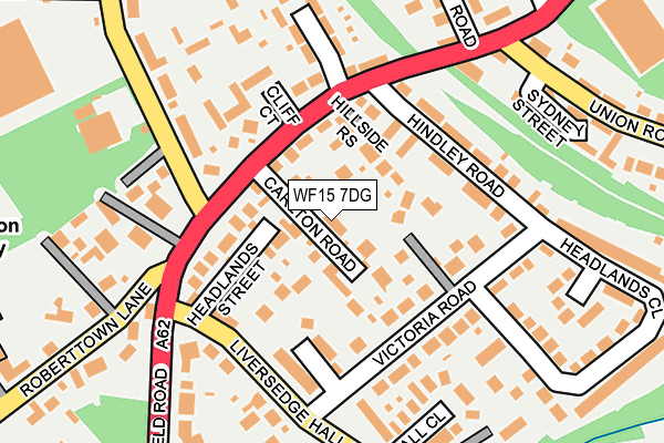 WF15 7DG map - OS OpenMap – Local (Ordnance Survey)