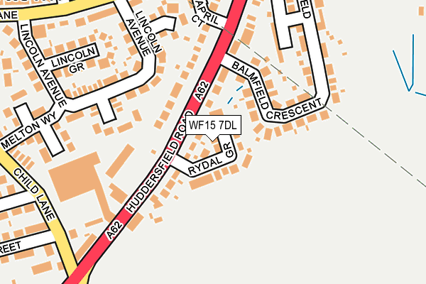 WF15 7DL map - OS OpenMap – Local (Ordnance Survey)