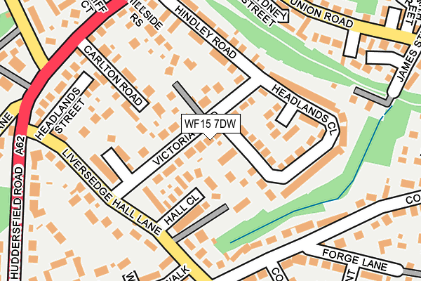 WF15 7DW map - OS OpenMap – Local (Ordnance Survey)