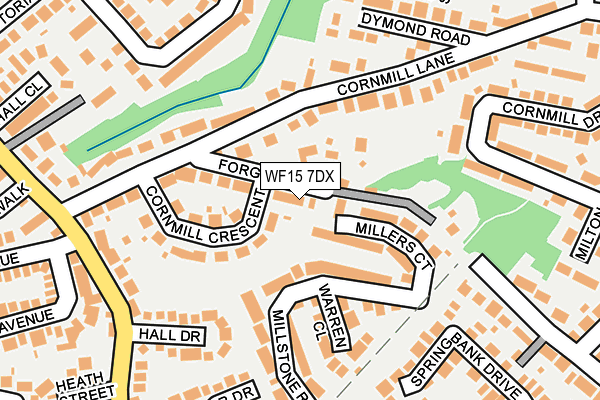 WF15 7DX map - OS OpenMap – Local (Ordnance Survey)