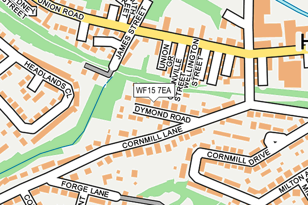 WF15 7EA map - OS OpenMap – Local (Ordnance Survey)