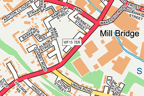 WF15 7ER map - OS OpenMap – Local (Ordnance Survey)