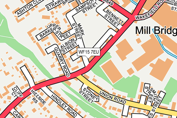 WF15 7EU map - OS OpenMap – Local (Ordnance Survey)