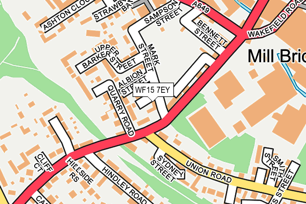 WF15 7EY map - OS OpenMap – Local (Ordnance Survey)