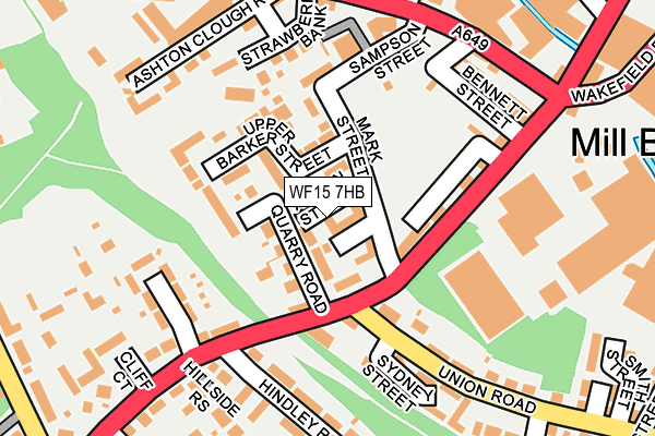WF15 7HB map - OS OpenMap – Local (Ordnance Survey)