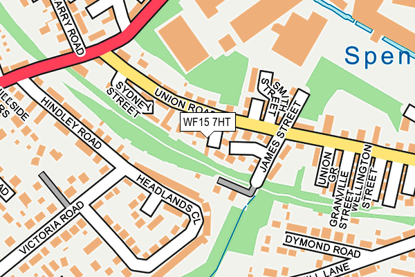 WF15 7HT map - OS OpenMap – Local (Ordnance Survey)