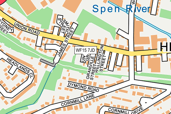 WF15 7JD map - OS OpenMap – Local (Ordnance Survey)