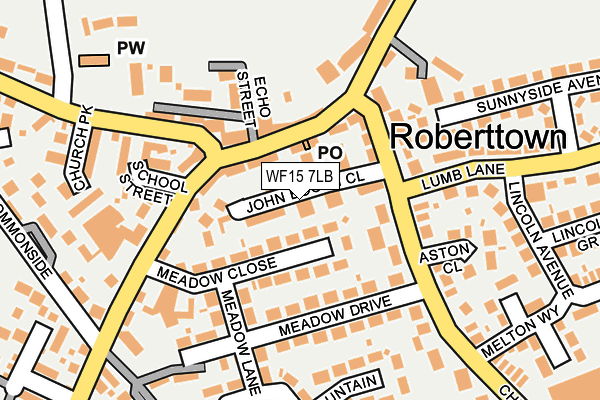 WF15 7LB map - OS OpenMap – Local (Ordnance Survey)