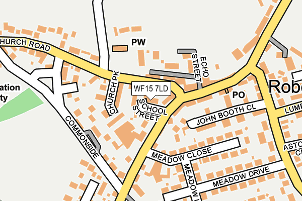 WF15 7LD map - OS OpenMap – Local (Ordnance Survey)