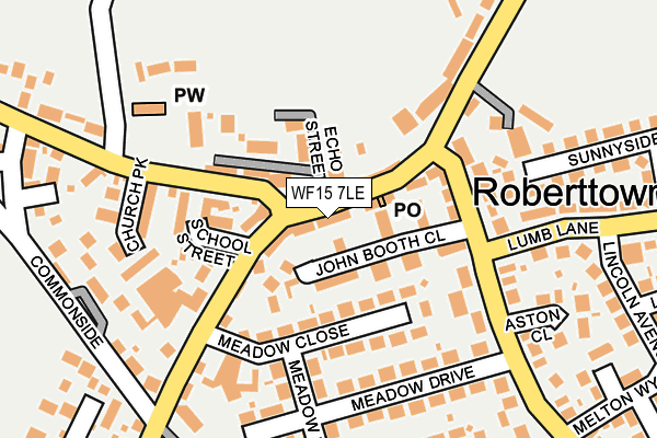 WF15 7LE map - OS OpenMap – Local (Ordnance Survey)