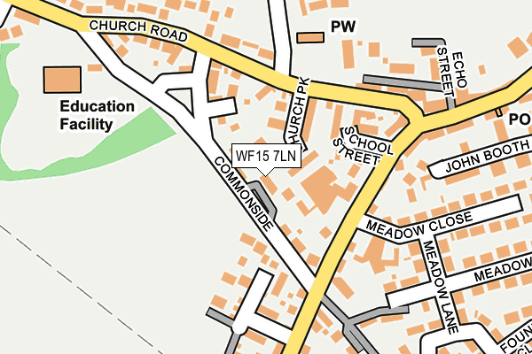 WF15 7LN map - OS OpenMap – Local (Ordnance Survey)