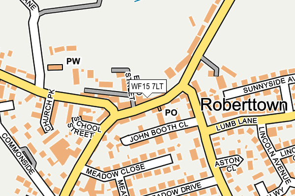 WF15 7LT map - OS OpenMap – Local (Ordnance Survey)