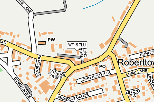 WF15 7LU map - OS OpenMap – Local (Ordnance Survey)