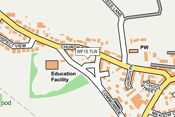 WF15 7LW map - OS OpenMap – Local (Ordnance Survey)