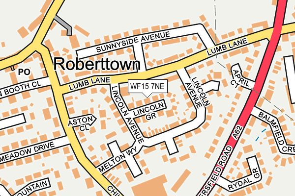 WF15 7NE map - OS OpenMap – Local (Ordnance Survey)