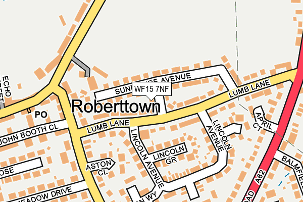 WF15 7NF map - OS OpenMap – Local (Ordnance Survey)