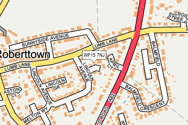 WF15 7NJ map - OS OpenMap – Local (Ordnance Survey)