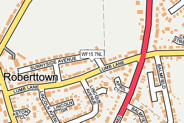 WF15 7NL map - OS OpenMap – Local (Ordnance Survey)