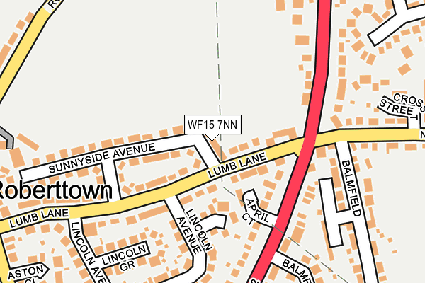WF15 7NN map - OS OpenMap – Local (Ordnance Survey)