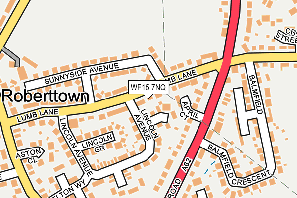 WF15 7NQ map - OS OpenMap – Local (Ordnance Survey)