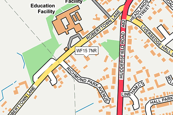 WF15 7NR map - OS OpenMap – Local (Ordnance Survey)