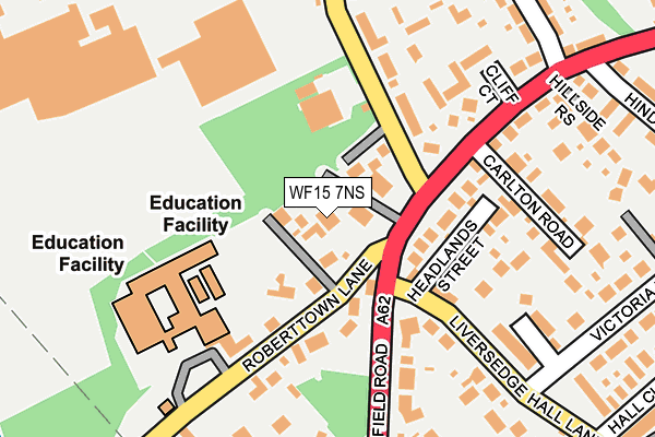WF15 7NS map - OS OpenMap – Local (Ordnance Survey)