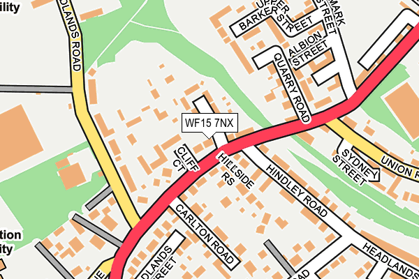 WF15 7NX map - OS OpenMap – Local (Ordnance Survey)