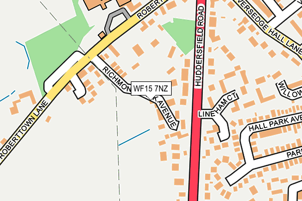 WF15 7NZ map - OS OpenMap – Local (Ordnance Survey)