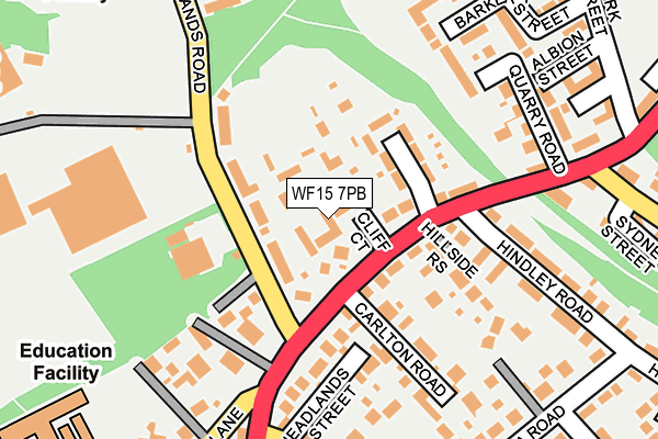 WF15 7PB map - OS OpenMap – Local (Ordnance Survey)