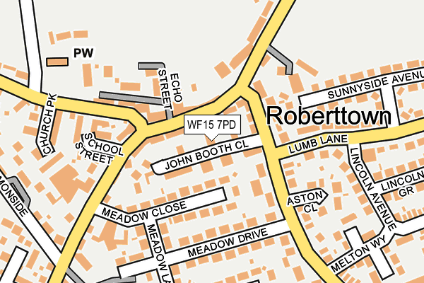 WF15 7PD map - OS OpenMap – Local (Ordnance Survey)