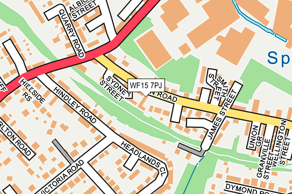 WF15 7PJ map - OS OpenMap – Local (Ordnance Survey)