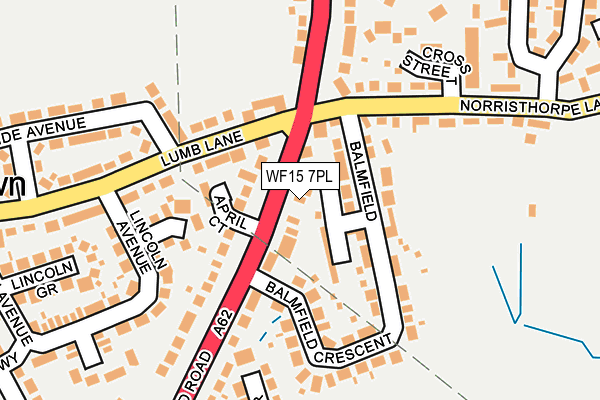 WF15 7PL map - OS OpenMap – Local (Ordnance Survey)