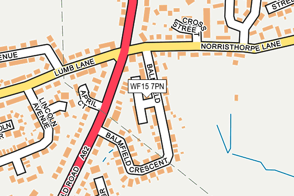 WF15 7PN map - OS OpenMap – Local (Ordnance Survey)