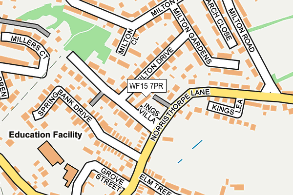 WF15 7PR map - OS OpenMap – Local (Ordnance Survey)