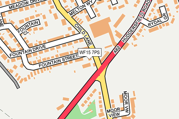 WF15 7PS map - OS OpenMap – Local (Ordnance Survey)
