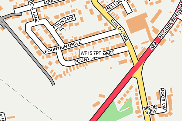 WF15 7PT map - OS OpenMap – Local (Ordnance Survey)